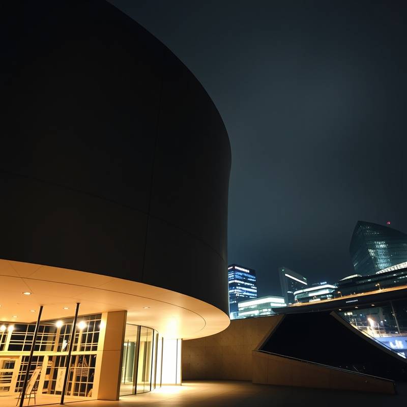 Architectural photograph of the Guggenheim Museum in Bilbao.