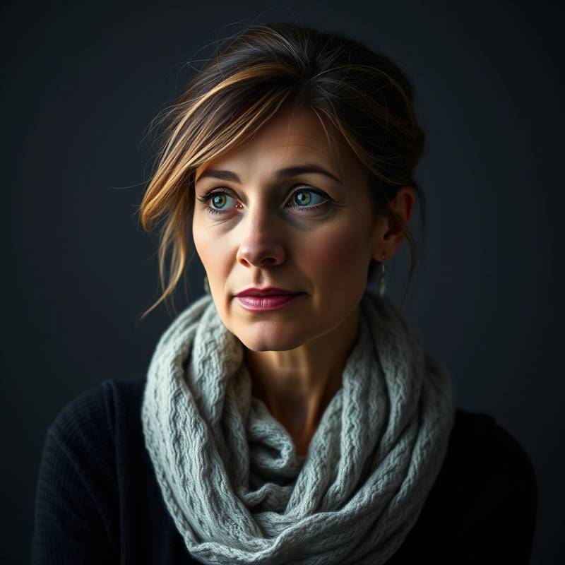 Portrait of Isabella Rossi, a portrait photographer with a thoughtful expression.